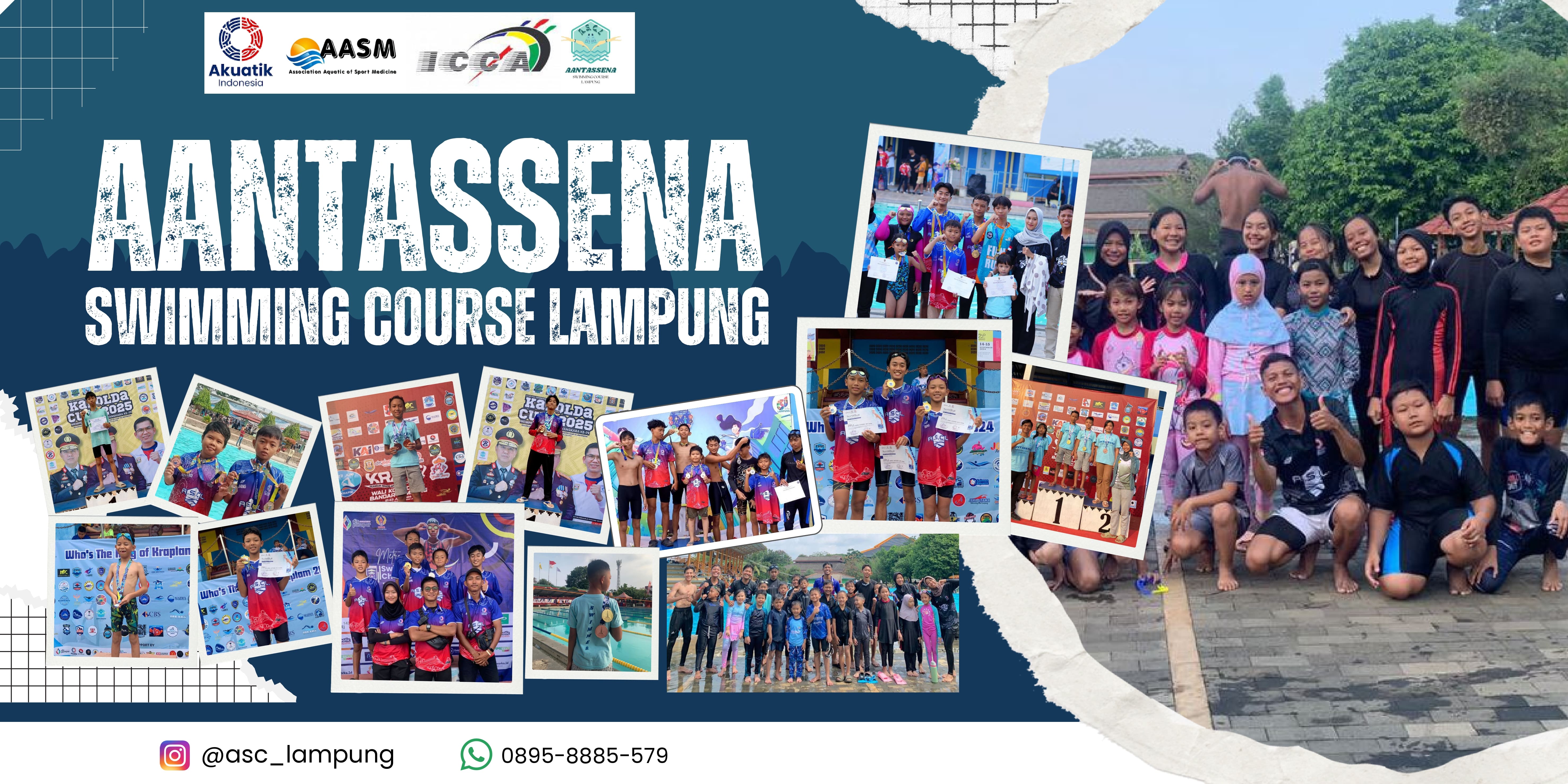 Anak-anak belajar renang bersama coach ASC